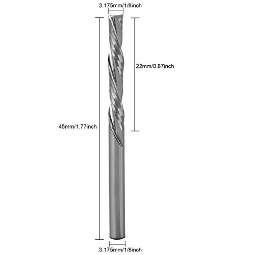 LIBOQIAO 2 Флейта Downcut Спираловидният Нож Карбид Бележка Машина CNC Бита 1/8-Инчов Джолан,1/8-inch Прорезна Диаметър