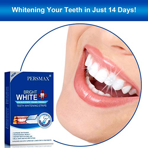 PERSMAX Избелващи Ленти За Зъби, Нескользящий Избелващо Зъбите Професионален Ефект на Избелване Ивици, 14 Процедури, 28 Ленти