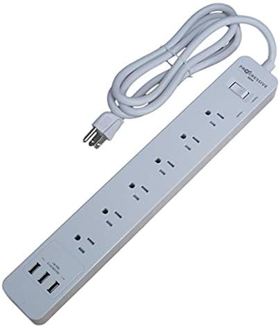 7 Штекерная сила лента с USB порта и с монтиран на стената или монтиране на стена - бял