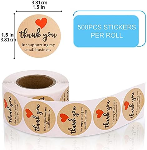 Yeahii Thank-You Pattern 500Pcs Envelope Tab Sealer Stickers 1.5 Inch Кръг 500pcs Sealing Labels for Kids Stationery