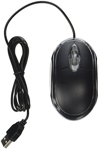 BlastCase Black 3-Button 3D USB, 800 Dpi Optical Scroll Mice Mouse w/Blue & Red LED For Laptop Notebook Desktop