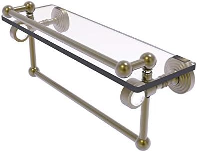 Allied Brass PG-1TB-16-GAL Pacific Grove Collection 16 Inch Gallery Rail and Towel Bar Стъклен Рафт, Античен Месинг