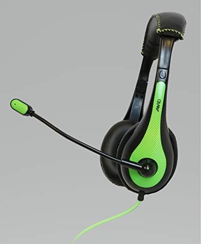 Запалените AE-36 Green On-Ear Stereo Headphones with Бум Microphone (10-Pack)