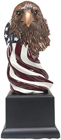 Американският Белоглав орел На САЩ Звездно - шарени Банер Флаг Бюст Галванична статуя - Магазин за красота и интериор!