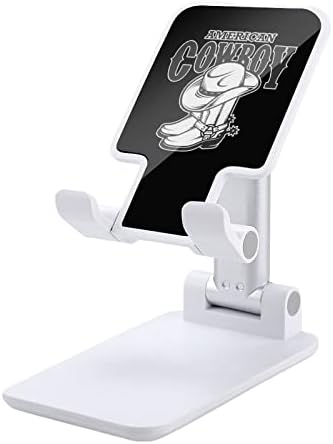 American-Cow Boy Сгъваема Поставка За Мобилен Телефон, Регулируема Притежателя на Таблета, Закопчалка за Начало на Работния Плот Offce Бял Стил