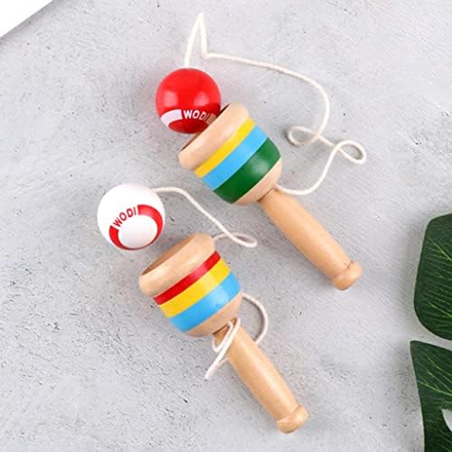 Чаша топчета Умение Milageto дървена Цветна боядисана с Цветна за играчки за малки деца