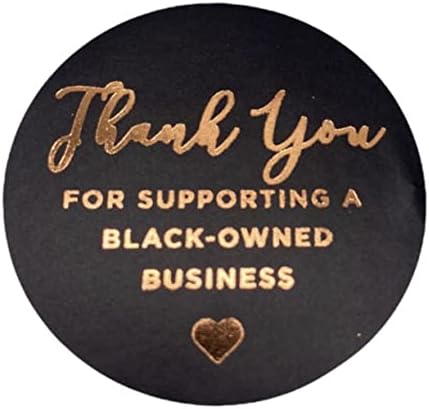 Благодаря за подкрепата на черно бизнес 500ШТ Етикети на Ролка, кръгли 1,5 Крафт етикети Благодарим ви за закупуването