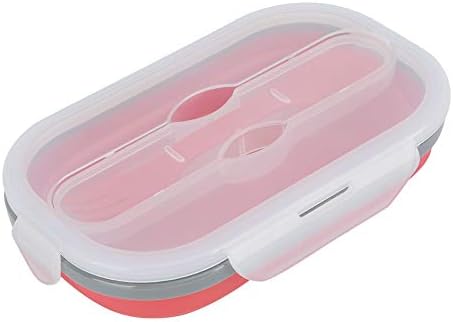 Кутии Bento, Кутия за обяд на качеството на храната 950мл сгъване за движение за училище, за работници, за офиса, за деца, за пикник(червен цвят)