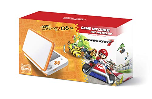 Новата портативна игрова конзола на Nintendo 2DS XL - Оранжев + бял С предварително зададена Mario Kart 7 - Nintendo 2DS