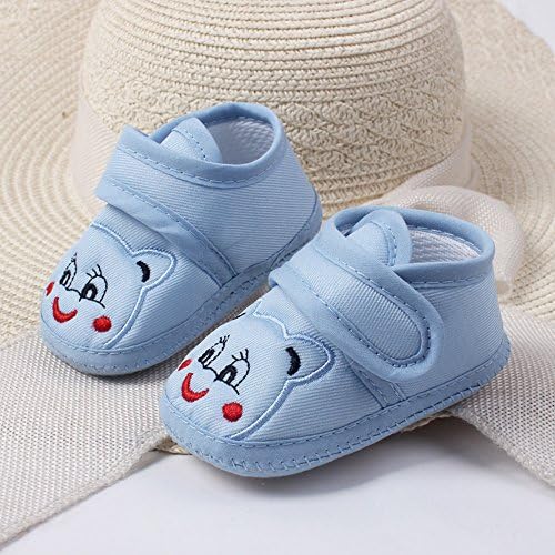 Бебе Baby Boys Girls Shoes Anti-Slip Подлец Бебе First Walker House Soft Sole Walking Crib Shoes for Boys Girls (Blue,