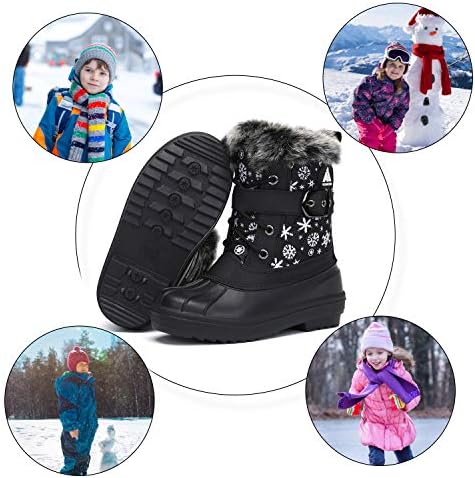 Момчета И Момичета Зимни Обувки За Ски Топли Против Хлъзгане Водоустойчиви Деца Студено Време Обувки (Бебе/Малко Дете/Голямо