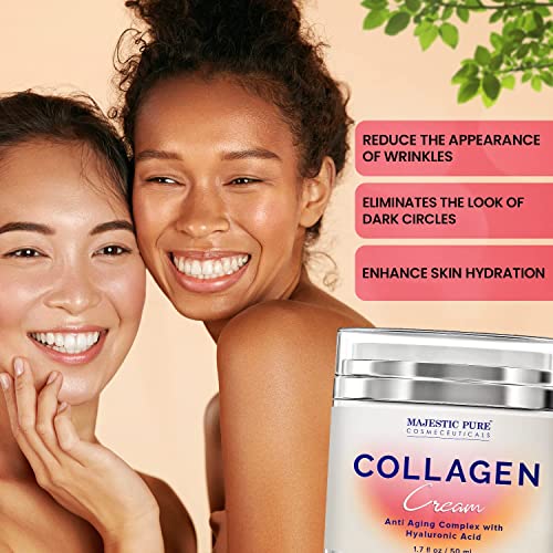 MAJESTIC PURE Collagen Cream for Face, Дневен и нощен крем с антивозрастным комплекс и хиалуронова киселина - Колаген