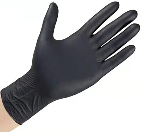 Ръкавици за еднократна употреба Домакински защита за разходки Синтетични нитриловые латекс, гумени ръкавици за еднократна употреба PVC ръкавици (цвят : черен разме?