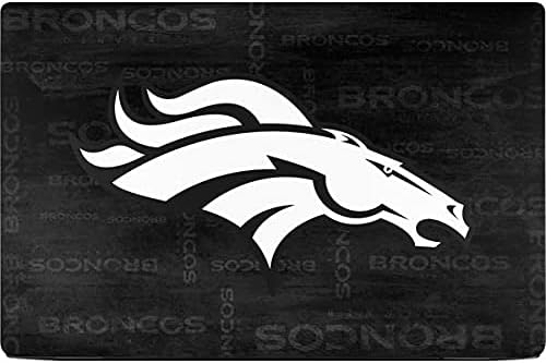 Skinit Laptop Decal Skin е Съвместима с Dell Latitude 7420 - Официално лицензиран NFL Denver Broncos Black & White Design