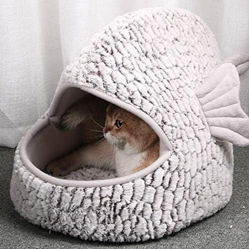 Пет Bed Fish Shape Cat Bed Пет House Soft Long Plush Cat Mat Dog Bed for Small Cats Dogs Nest Warm Winter Sleeping Bed
