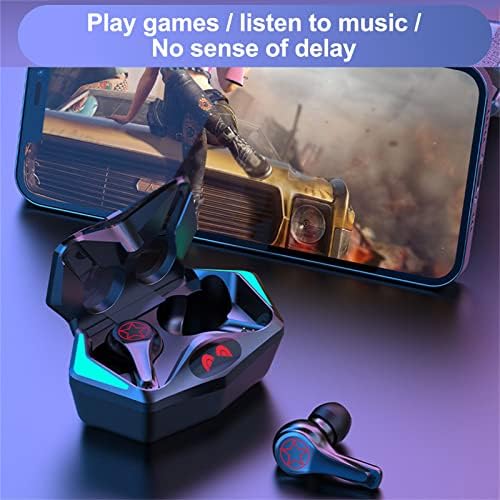 Karymi Smart Gaming Business Sports Earphone, LED Lamp Digital Display Touch-Control Wireless Bluetooth 5.2 Earphone Bass Sound in-Ear Noise Canceling Стерео накрайници за уши Compatible for iOS Android
