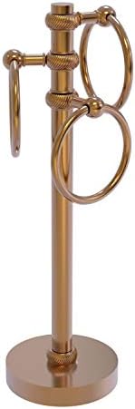 Allied Brass 983T Vanity Топ 3 Ring Twisted Accents Guest Towel Holder, Brushed Bronze