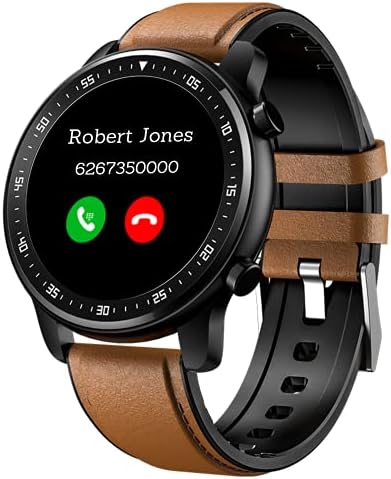 SPOREX S2 Bluetooth Music Smart Watch за телефони Android и iPhone Съвместим, Фитнес тракер, следи Кръвното Налягане и Сърдечната честота, Apple iOS и Samsung smartwatches за мъже и жени (кафяв)