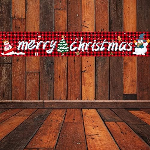 KYMY Long Size Коледа Porch Sign with 9.8X1.6 feet,Large Весела Коледа Banner with Santa Claus,Коледа Yard Sign,Весела