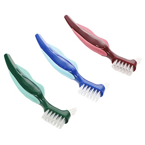 Healifty 3 бр. Четка За Протези Четка За Почистване на Зъбни Протези Хигиенни Комплект За Почистване на Зъбни Протези