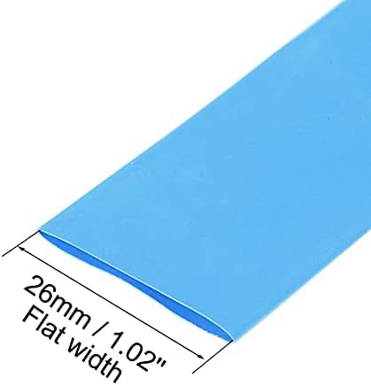 KFidFran Heat Shink Tubing, 5/8(16 мм) Диа 26mm Плосък Width 2:1 Ratio Shrinkable Tube Cable Sleeve 7м - Blue(Schrumpfschlauch,