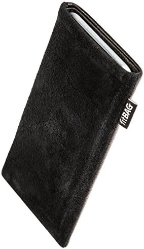 fitBAG Fusion Black/Черен Обичай ръкав за Wiko Power U30 | Произведено в Германия | Fine Nappa Кожен калъф калъф с Подплата