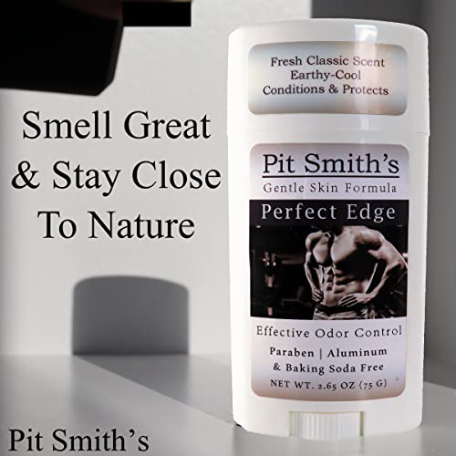 Натурален дезодорант Pit Smith ' s, за мъже и юноши | Без сода за хляб | Без алуминий | Чист, спортен аромат (опаковка