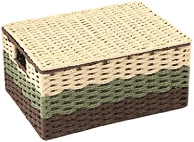 EEQEMG Ратанови кошница за съхранение на настолни аксесоари Козметична кутия за съхранение на Ръчно изработени Домашно