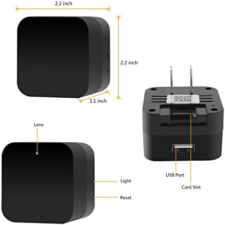 DENT 1080P USB Charger Camera WiFi - HD Видеокамера с Дистанционно Гледане, Откриване на движение, Камера за сигурност