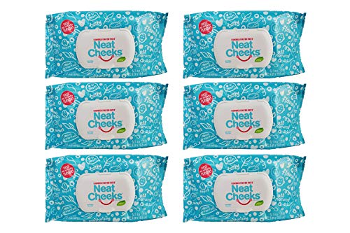 Оригинални бебешки кърпички NeatCheeks с натурален аромат за чувствителна кожа - както се вижда в АКВАРИУМ с АКУЛИ! (6 опаковки по 25 парчета)