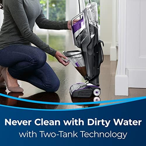 BISSELL Crosswave Пет Pro All in One Wet Dry Vacuum Cleaner, 2306A с многоповерхностной формула Bissell 2295L Пет Formula (80 мл) и BISSELL Tangle-Free Crosswave Multi-Surface Пет Brush Roll, Бял - 2460