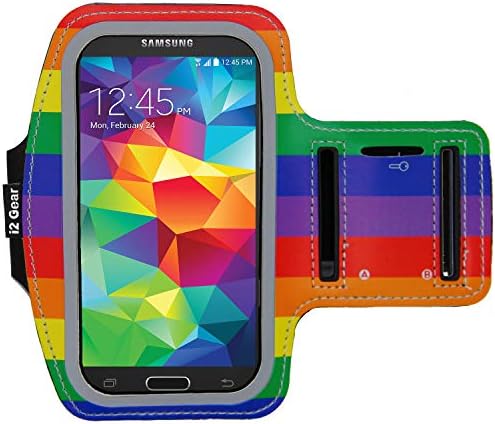 i2 Gear Cell Phone Armband Running Phone Holder for iPhone SE 2020, 8, 7, 6, 6S, iPhone 12 Mini, Galaxy S6, S5, LGBT Gay