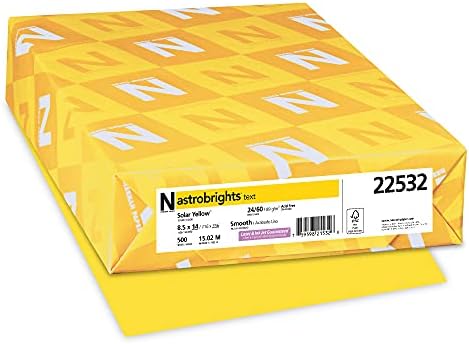 Neenah Astrobrights Цветна хартия, 8,5 x 14, 24 кг/89 GSM, Космически оранжево, 500 листа (22652)