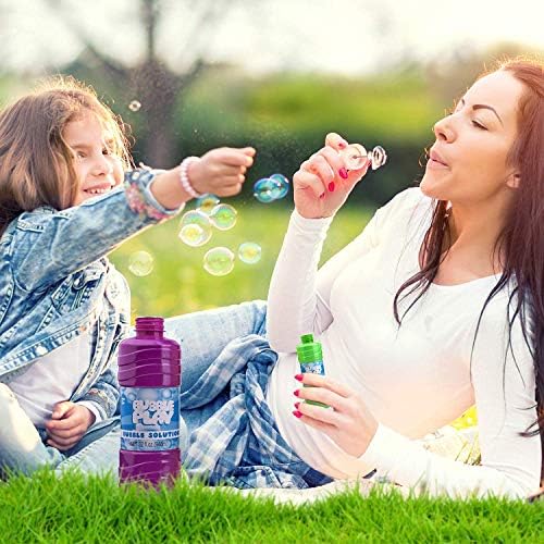 BubblePlay 1 Pack 64-Ounce Bubble Solution - Free Big Bubble Палки & Easy Pour Bottle for Fun Bubble Machines - ВЕЛИКДЕН