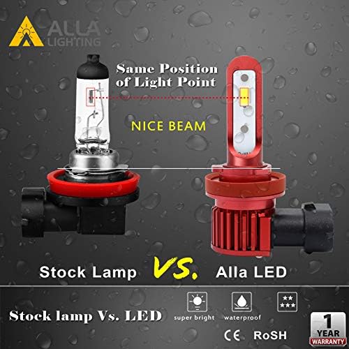 Alla Lighting 5200lm AL-R H8 H11 LED Фарове за мъгла, Дневни Светлини Лампа H16 Обновяване Халогенни фарове, 8000K Ice