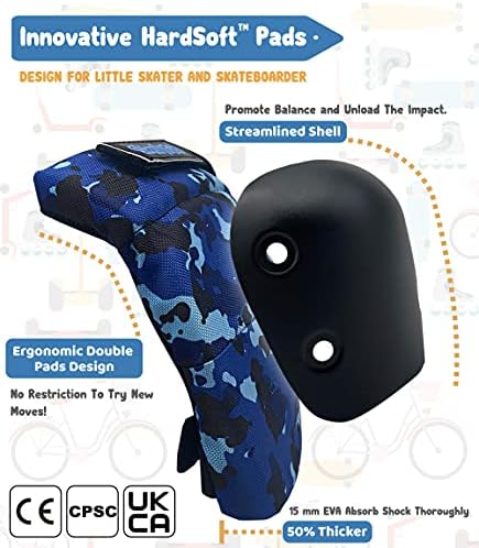 Просто детски коленете и лактите подложки със защитата на китката, технология HardSoft Pad Tech. I CPSIA Сертифициран