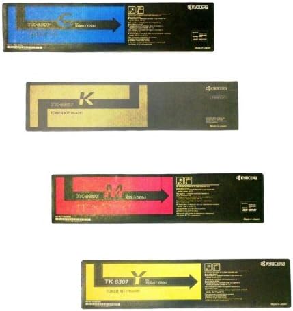 Kyocera TK-8307K TK-8307C TK-8307M TK-8307Y Набор от тонер-касети (черен циан магента жълт) в търговията на дребно опаковки