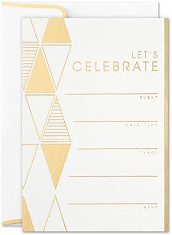 Gona Картинг Let ' s Celebrate Геометрични покани на парти, Опаковка от 10 броя