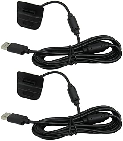 Xspeedonline 2 бр. USB Кабел За Зареждане на Тел Смяна на Зарядно Устройство за Microsoft Xbox 360 / Xbox 360 Тънък Безжичен