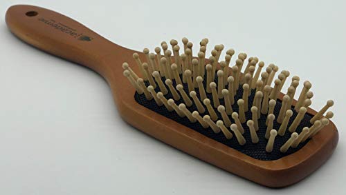 Четка за коса гребла ГРАДИНА МАДАМИ дървена Antystatic Antystatic с Бамбук четина за Massag