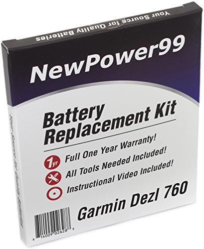 Комплект батерии за Garmin Dezl 760, 760LM, 760LMT с видео, инструменти и батерия от NewPower99