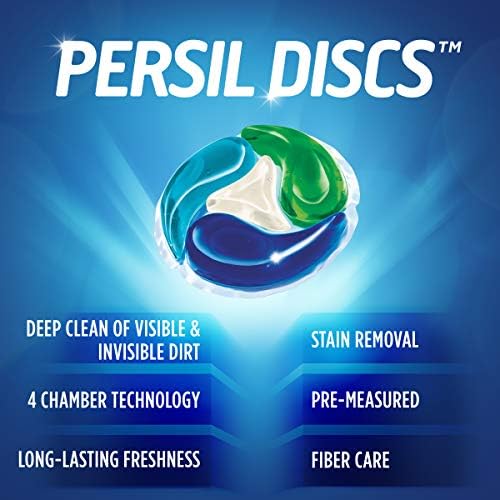 Persil Disks прах за пране Pacs, Оригинален аромат, Съвместим с висока ефективност (HE), Стопанска сапун, брой 62
