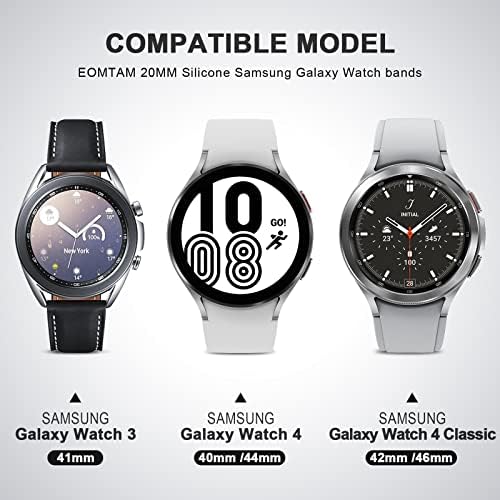 EOMTAM 5 Pack Силиконови Въжета Съвместима за Samsung Galaxy Watch 4 Ленти 44 мм 40 мм/Galaxy Watch 4 Класически Ленти