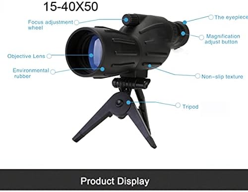 MKJLSD 15-40X50 Zoom Hd High Power Monocular Telescope Fast Focus with Portable Tripod Spotting Scope Fast Focus Blue