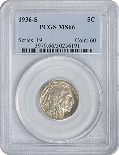 1936-S Buffalo Nickel, MS66, PCGS