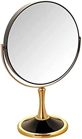 Малко Огледало Тоалетен Огледало Огледало Метален Планински Кристал, Тенис на Двупосочен Портативен Пълен Обрат 5X Увеличение HD Суета Огледало (black 7 инча)