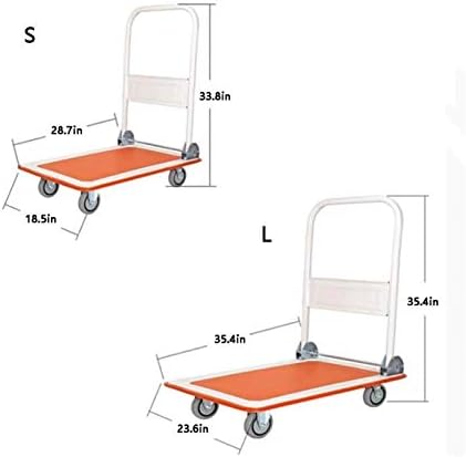 Количка за платформа Z-Color сгъване, стоманена мобилни количката за пазаруване, с въртяща се заложна багаж колела, подходяща