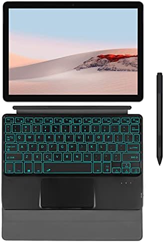Surface Go Keyboard Клавиатура с подсветка Bluetooth със 7-цветна Подсветка, за Повърхностен Go 1/2 New 2020 г., черен