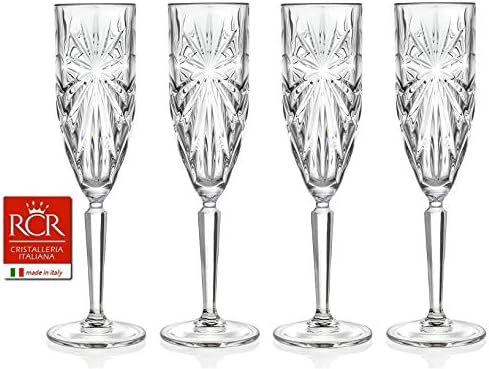RCR Cristalleria Italiana Crystal Glass Drinkware Set (DOF Whiskey (10.65 oz) & Highball Tumbler (12 oz) - 12 бр.)