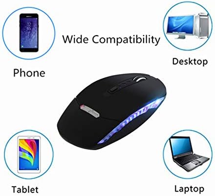 Безжична Мишка с Bluetooth,Двухрежимная Мишка Bluetooth 4.0 2.4 G Безжична Оптична Мишка с USB приемник,Акумулаторна Тиха 4 Регулируеми Нива на DPI за КОМПЮТЪР, Лаптоп, Windows, Android, OS S